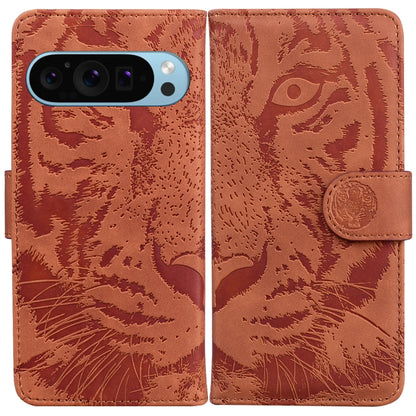 Tiger Embossing Pattern Flip Leather Phone Case, For Google Pixel 10a, For Google Pixel 9a, For Google Pixel 9 Pro 5G, For Google Pixel 9, For Google Pixel 8a
