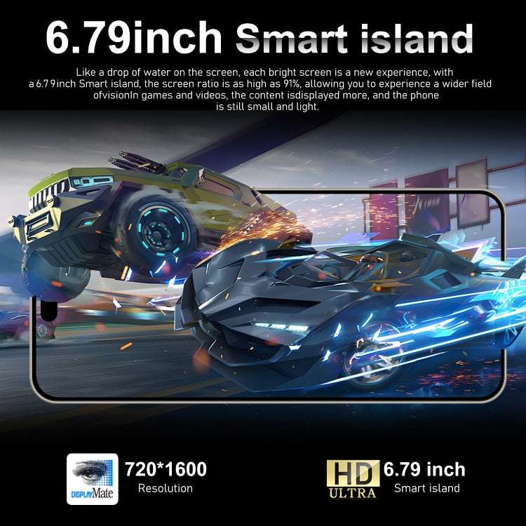 i15 Pro Max / VD1, 6.79 inch Screen, Face Identification, Android 8.1 MTK6753 Octa Core, Network: 4G, Dual SIM, 3GB+32GB