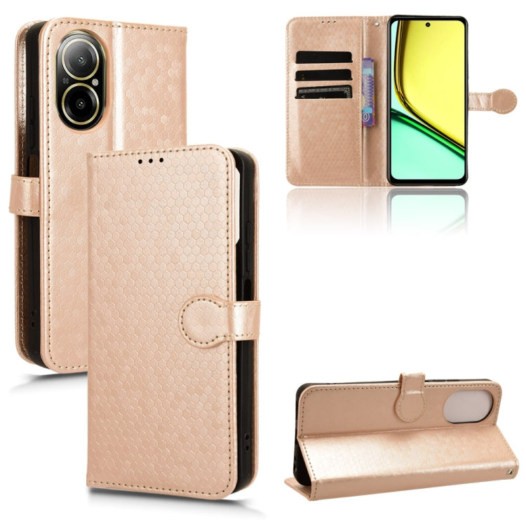 Honeycomb Dot Texture Leather Phone Case, For Realme GT 7 5G Global, For Realme 14x 5G Malaysia / V70, For Realme 14 5G, For Realme 14 Pro Lite / 13 Pro Global, For Realme P3 Pro, For Realme 14 Pro+, For Realme 14 Pro, For Realme C75 4G                ...