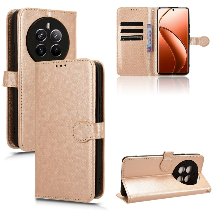 Honeycomb Dot Texture Leather Phone Case, For Realme GT 7 5G Global, For Realme 14x 5G Malaysia / V70, For Realme 14 5G, For Realme 14 Pro Lite / 13 Pro Global, For Realme P3 Pro, For Realme 14 Pro+, For Realme 14 Pro, For Realme C75 4G                ...