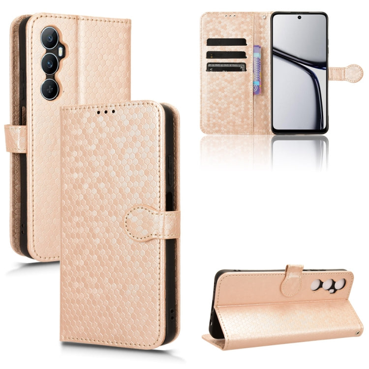 Honeycomb Dot Texture Leather Phone Case, For Realme GT 7 5G Global, For Realme 14x 5G Malaysia / V70, For Realme 14 5G, For Realme 14 Pro Lite / 13 Pro Global, For Realme P3 Pro, For Realme 14 Pro+, For Realme 14 Pro, For Realme C75 4G                ...