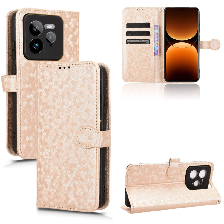 Honeycomb Dot Texture Leather Phone Case, For Realme GT 7 5G Global, For Realme 14x 5G Malaysia / V70, For Realme 14 5G, For Realme 14 Pro Lite / 13 Pro Global, For Realme P3 Pro, For Realme 14 Pro+, For Realme 14 Pro, For Realme C75 4G                ...