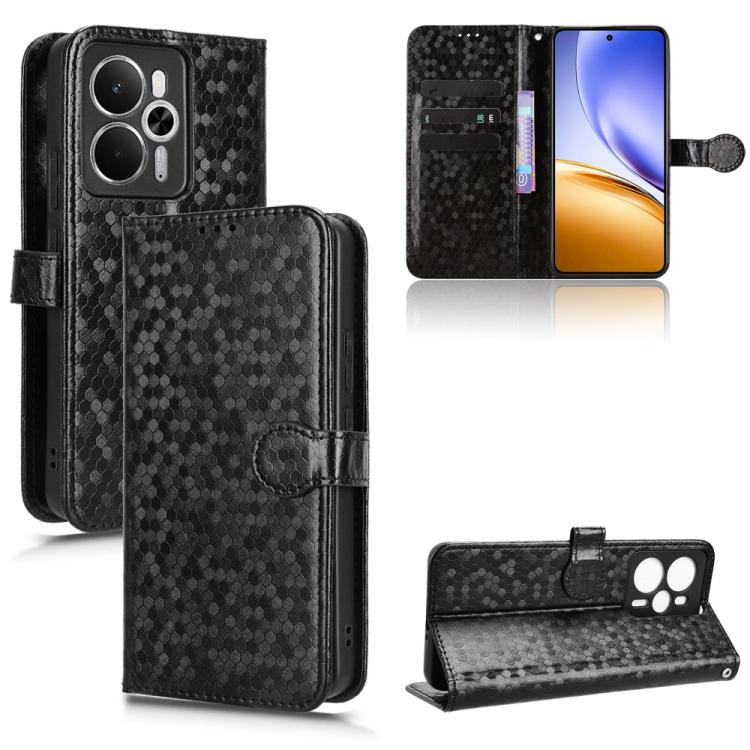 Honeycomb Dot Texture Leather Phone Case, For Realme GT 7 5G Global, For Realme 14x 5G Malaysia / V70, For Realme 14 5G, For Realme 14 Pro Lite / 13 Pro Global, For Realme P3 Pro, For Realme 14 Pro+, For Realme 14 Pro, For Realme C75 4G                ...