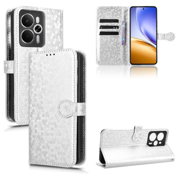 Honeycomb Dot Texture Leather Phone Case, For Realme GT 7 5G Global, For Realme 14x 5G Malaysia / V70, For Realme 14 5G, For Realme 14 Pro Lite / 13 Pro Global, For Realme P3 Pro, For Realme 14 Pro+, For Realme 14 Pro, For Realme C75 4G                ...