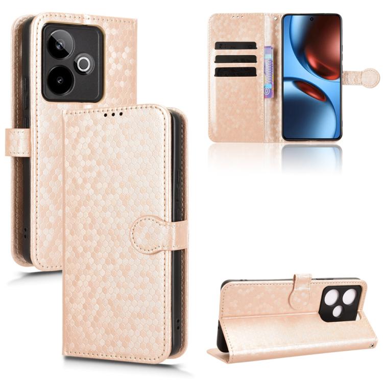 Honeycomb Dot Texture Leather Phone Case, For Realme GT 7 5G Global, For Realme 14x 5G Malaysia / V70, For Realme 14 5G, For Realme 14 Pro Lite / 13 Pro Global, For Realme P3 Pro, For Realme 14 Pro+, For Realme 14 Pro, For Realme C75 4G                ...