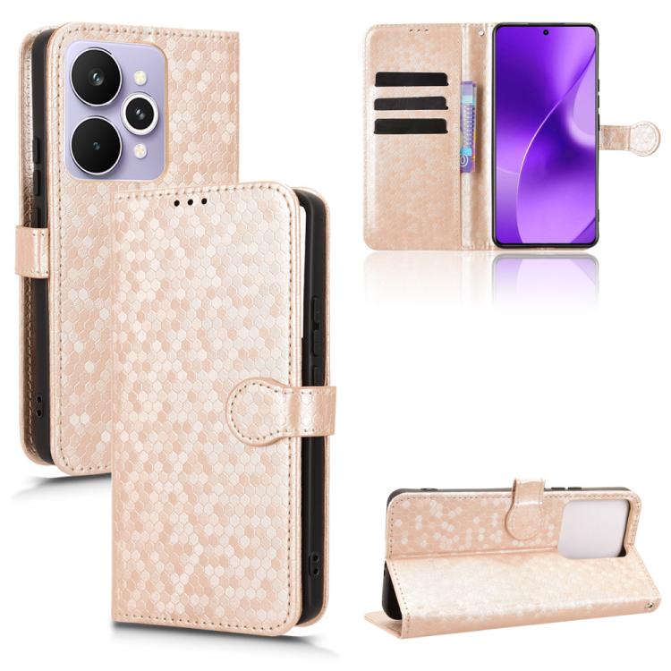 Honeycomb Dot Texture Leather Phone Case, For Realme 16T 5G Global, For Realme C100i 4G / C100x 4G, For Realme C100 4G, For Realme C83 5G / P4 Lite 5G, For Realme P4 Power 5G, For Realme Note 80 4G, For Realme 16 5G Global, For Realme 16 Pro+ 5G Global...