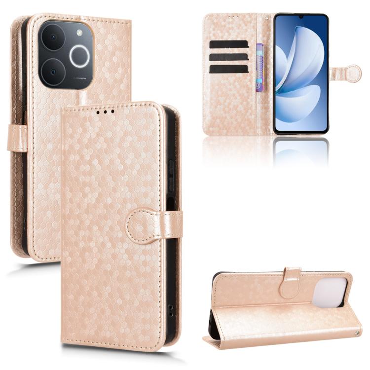 Honeycomb Dot Texture Leather Phone Case, For Realme 16T 5G Global, For Realme C100i 4G / C100x 4G, For Realme C100 4G, For Realme C83 5G / P4 Lite 5G, For Realme P4 Power 5G, For Realme Note 80 4G, For Realme 16 5G Global, For Realme 16 Pro+ 5G Global...