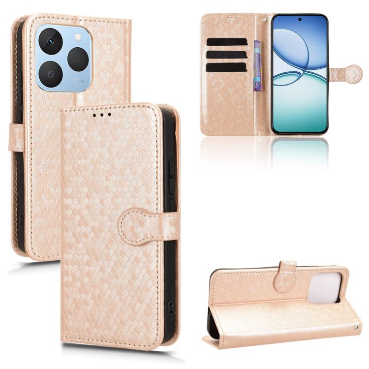 Honeycomb Dot Texture Leather Phone Case, For Realme 16T 5G Global, For Realme C100i 4G / C100x 4G, For Realme C100 4G, For Realme C83 5G / P4 Lite 5G, For Realme P4 Power 5G, For Realme Note 80 4G, For Realme 16 5G Global, For Realme 16 Pro+ 5G Global...