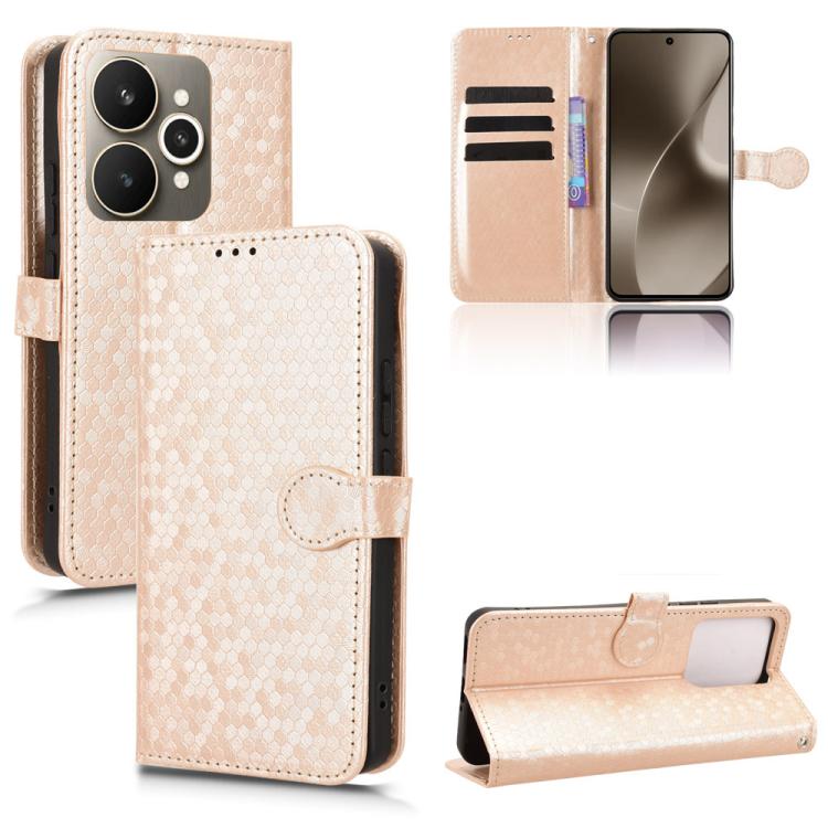 Honeycomb Dot Texture Leather Phone Case, For Realme 16T 5G Global, For Realme C100i 4G / C100x 4G, For Realme C100 4G, For Realme C83 5G / P4 Lite 5G, For Realme P4 Power 5G, For Realme Note 80 4G, For Realme 16 5G Global, For Realme 16 Pro+ 5G Global...