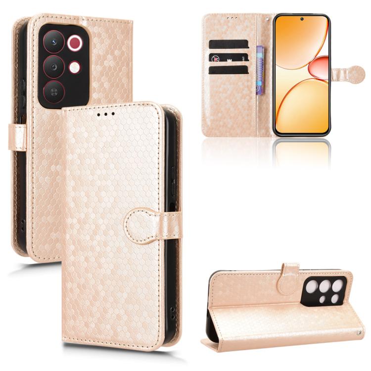 Honeycomb Dot Texture Leather Phone Case, For Realme 16T 5G Global, For Realme C100i 4G / C100x 4G, For Realme C100 4G, For Realme C83 5G / P4 Lite 5G, For Realme P4 Power 5G, For Realme Note 80 4G, For Realme 16 5G Global, For Realme 16 Pro+ 5G Global...