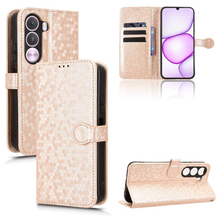 Honeycomb Dot Texture Leather Phone Case, For Realme 16T 5G Global, For Realme C100i 4G / C100x 4G, For Realme C100 4G, For Realme C83 5G / P4 Lite 5G, For Realme P4 Power 5G, For Realme Note 80 4G, For Realme 16 5G Global, For Realme 16 Pro+ 5G Global...