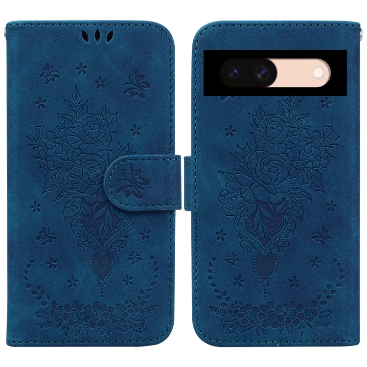 Butterfly Rose Embossed Leather Phone Case, For Google Pixel 10a, For Google Pixel 9a, For Google Pixel 9 Pro, For Google Pixel 9, For Google Pixel 8a