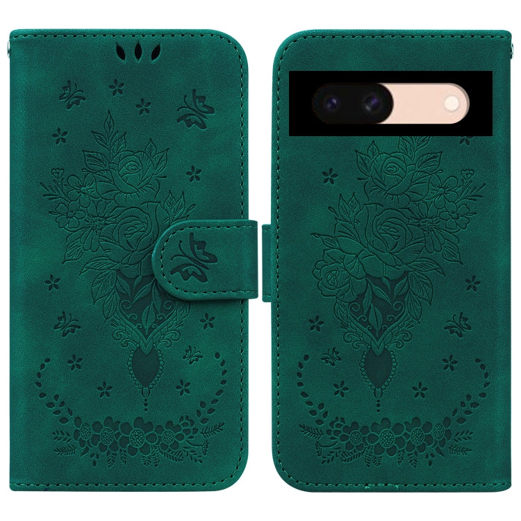Butterfly Rose Embossed Leather Phone Case, For Google Pixel 10a, For Google Pixel 9a, For Google Pixel 9 Pro, For Google Pixel 9, For Google Pixel 8a