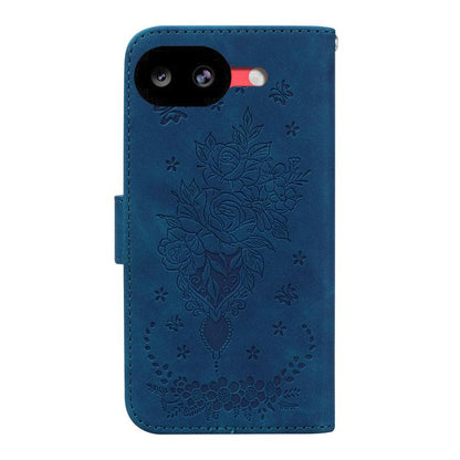 Butterfly Rose Embossed Leather Phone Case, For Google Pixel 10a, For Google Pixel 9a, For Google Pixel 9 Pro, For Google Pixel 9, For Google Pixel 8a
