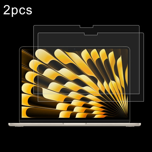 Lot de 2 films de protection en verre trempé anti-explosion, 0.26 mm d'épaisseur, dureté de surface 9H, pour MacBook Air 15.3 pouces (2023/2024/2025/M5 2026), MacBook Neo 13 pouces (2026) A18 Pro A3404 et MacBook Air 13.6 pouces (2023/2024/2025).