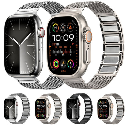 Magnetic Clasp Braided Chain Stainless Steel Watch Band, For Apple Watch 42mm, For Apple Watch 38mm