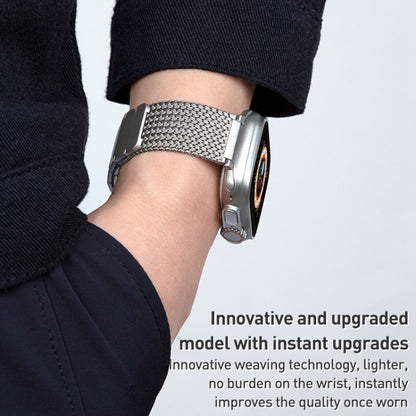Magnetic Clasp Braided Chain Stainless Steel Watch Band, For Apple Watch 42mm, For Apple Watch 38mm