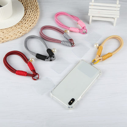 Dopamine Color Pearl Round Twist Rope Short Lanyard