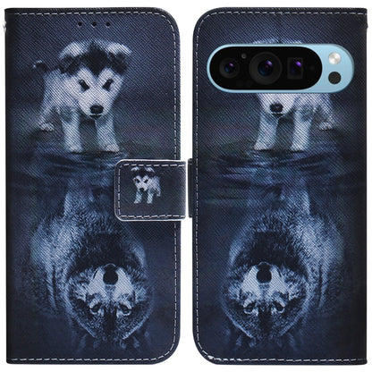 Coloured Drawing Flip Leather Phone Case, For Google Pixel 10a, For Google Pixel 9a, For Google Pixel 9 Pro, For Google Pixel 9, For Google Pixel 8a