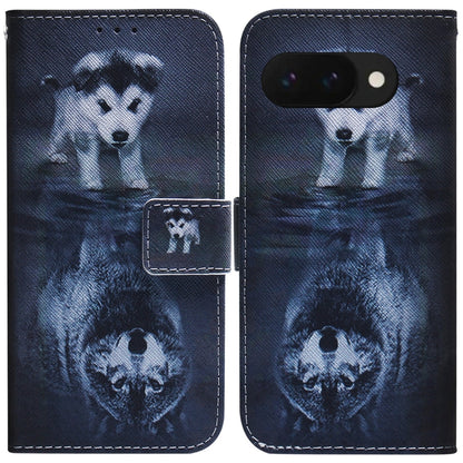Coloured Drawing Flip Leather Phone Case, For Google Pixel 10a, For Google Pixel 9a, For Google Pixel 9 Pro, For Google Pixel 9, For Google Pixel 8a