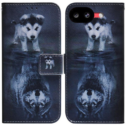 Coloured Drawing Flip Leather Phone Case, For Google Pixel 10a, For Google Pixel 9a, For Google Pixel 9 Pro, For Google Pixel 9, For Google Pixel 8a