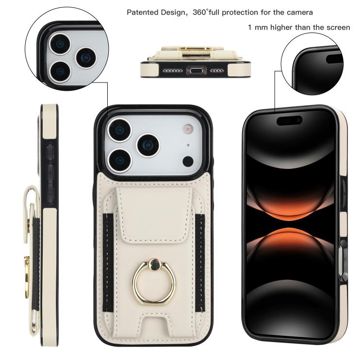 Elastic Card Bag Ring Holder Phone Case, For iPhone 18 Pro / 17 Pro, For iPhone 18 Pro Max / 17 Pro Max, For iPhone 17, For iPhone Air, For iPhone 16 Pro Max, For iPhone 16 Pro, For iPhone 16 Plus, For iPhone 16, For iPhone 15 Pro Max, For iPhone 15 Pr...