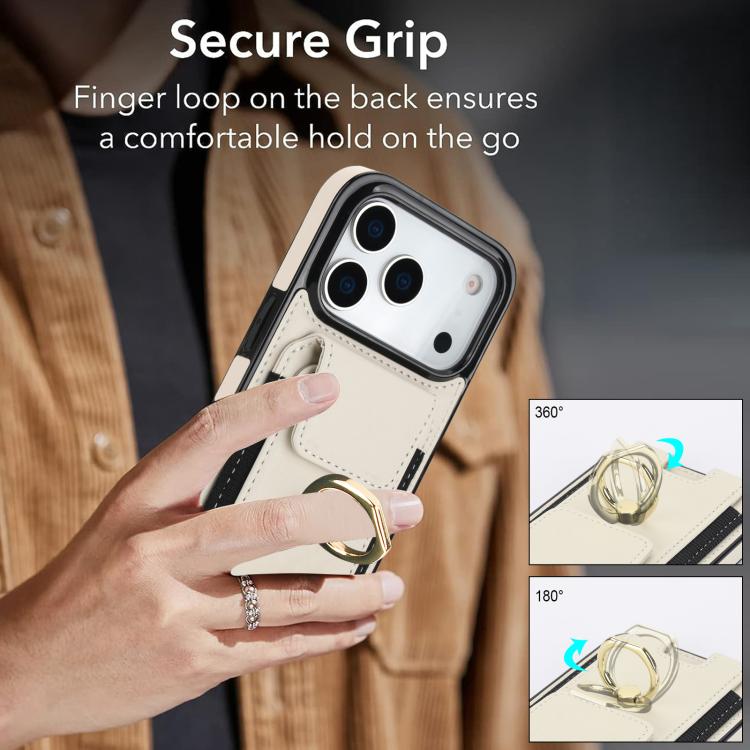 Elastic Card Bag Ring Holder Phone Case, For iPhone 18 Pro / 17 Pro, For iPhone 18 Pro Max / 17 Pro Max, For iPhone 17, For iPhone Air, For iPhone 16 Pro Max, For iPhone 16 Pro, For iPhone 16 Plus, For iPhone 16, For iPhone 15 Pro Max, For iPhone 15 Pr...