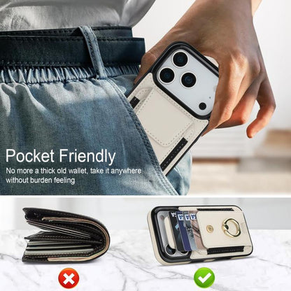 Elastic Card Bag Ring Holder Phone Case, For iPhone 18 Pro / 17 Pro, For iPhone 18 Pro Max / 17 Pro Max, For iPhone 17, For iPhone Air, For iPhone 16 Pro Max, For iPhone 16 Pro, For iPhone 16 Plus, For iPhone 16, For iPhone 15 Pro Max, For iPhone 15 Pr...