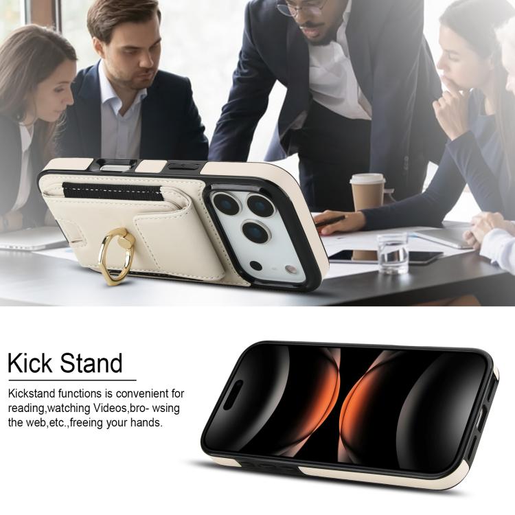 Elastic Card Bag Ring Holder Phone Case, For iPhone 18 Pro / 17 Pro, For iPhone 18 Pro Max / 17 Pro Max, For iPhone 17, For iPhone Air, For iPhone 16 Pro Max, For iPhone 16 Pro, For iPhone 16 Plus, For iPhone 16, For iPhone 15 Pro Max, For iPhone 15 Pr...