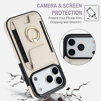 Elastic Card Bag Ring Holder Phone Case, For iPhone 18 Pro / 17 Pro, For iPhone 18 Pro Max / 17 Pro Max, For iPhone 17, For iPhone Air, For iPhone 16 Pro Max, For iPhone 16 Pro, For iPhone 16 Plus, For iPhone 16, For iPhone 15 Pro Max, For iPhone 15 Pr...