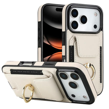 Elastic Card Bag Ring Holder Phone Case, For iPhone 18 Pro / 17 Pro, For iPhone 18 Pro Max / 17 Pro Max, For iPhone 17, For iPhone Air, For iPhone 16 Pro Max, For iPhone 16 Pro, For iPhone 16 Plus, For iPhone 16, For iPhone 15 Pro Max, For iPhone 15 Pr...