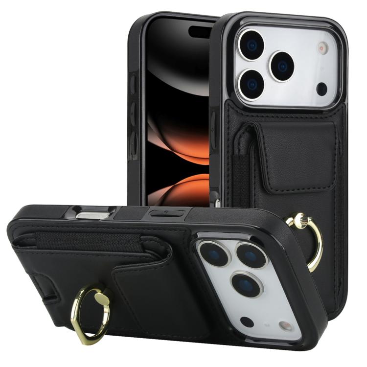 Elastic Card Bag Ring Holder Phone Case, For iPhone 18 Pro / 17 Pro, For iPhone 18 Pro Max / 17 Pro Max, For iPhone 17, For iPhone Air, For iPhone 16 Pro Max, For iPhone 16 Pro, For iPhone 16 Plus, For iPhone 16, For iPhone 15 Pro Max, For iPhone 15 Pr...