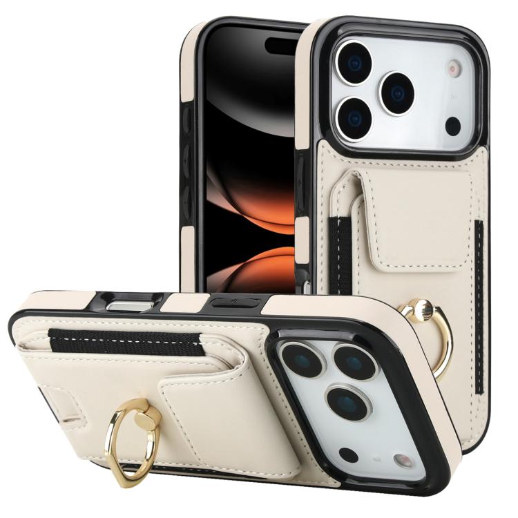 Elastic Card Bag Ring Holder Phone Case, For iPhone 18 Pro / 17 Pro, For iPhone 18 Pro Max / 17 Pro Max, For iPhone 17, For iPhone Air, For iPhone 16 Pro Max, For iPhone 16 Pro, For iPhone 16 Plus, For iPhone 16, For iPhone 15 Pro Max, For iPhone 15 Pr...