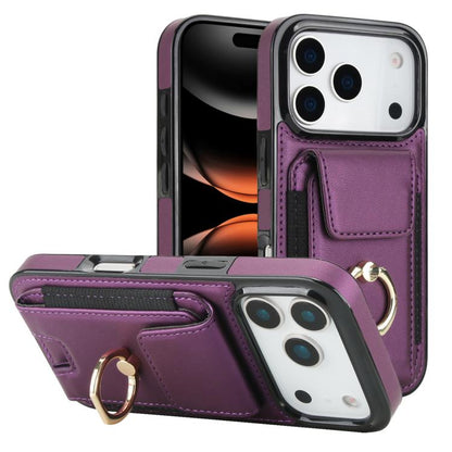 Elastic Card Bag Ring Holder Phone Case, For iPhone 18 Pro / 17 Pro, For iPhone 18 Pro Max / 17 Pro Max, For iPhone 17, For iPhone Air, For iPhone 16 Pro Max, For iPhone 16 Pro, For iPhone 16 Plus, For iPhone 16, For iPhone 15 Pro Max, For iPhone 15 Pr...