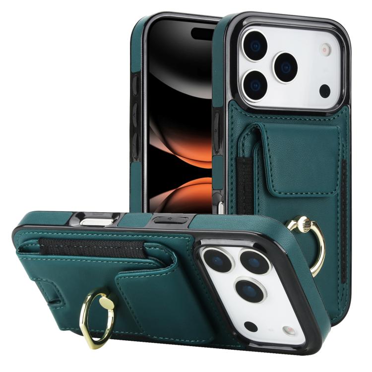 Elastic Card Bag Ring Holder Phone Case, For iPhone 18 Pro / 17 Pro, For iPhone 18 Pro Max / 17 Pro Max, For iPhone 17, For iPhone Air, For iPhone 16 Pro Max, For iPhone 16 Pro, For iPhone 16 Plus, For iPhone 16, For iPhone 15 Pro Max, For iPhone 15 Pr...