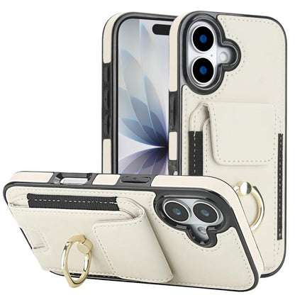 Elastic Card Bag Ring Holder Phone Case, For iPhone 18 Pro / 17 Pro, For iPhone 18 Pro Max / 17 Pro Max, For iPhone 17, For iPhone Air, For iPhone 16 Pro Max, For iPhone 16 Pro, For iPhone 16 Plus, For iPhone 16, For iPhone 15 Pro Max, For iPhone 15 Pr...
