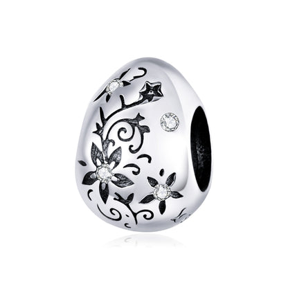 Easter Egg Retro Pattern Sterling Silver S925 Beaded DIY Bracelet Accessories