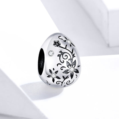 Easter Egg Retro Pattern Sterling Silver S925 Beaded DIY Bracelet Accessories