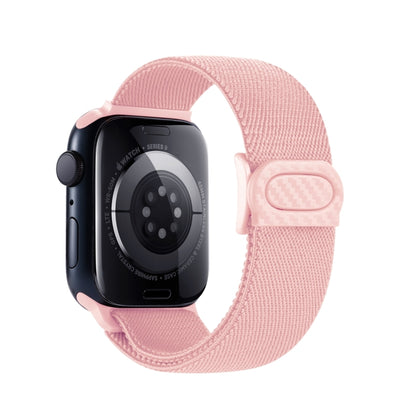 Carbon Fiber Texture Snap Buckle Nylon Watch Band, For Apple Watch Series 7 41mm, For Apple Watch Series 7 45mm, For Apple Watch SE 40mm, For Apple Watch SE 44mm, For Apple Watch Series 6 40mm, For Apple Watch Series 6 44mm