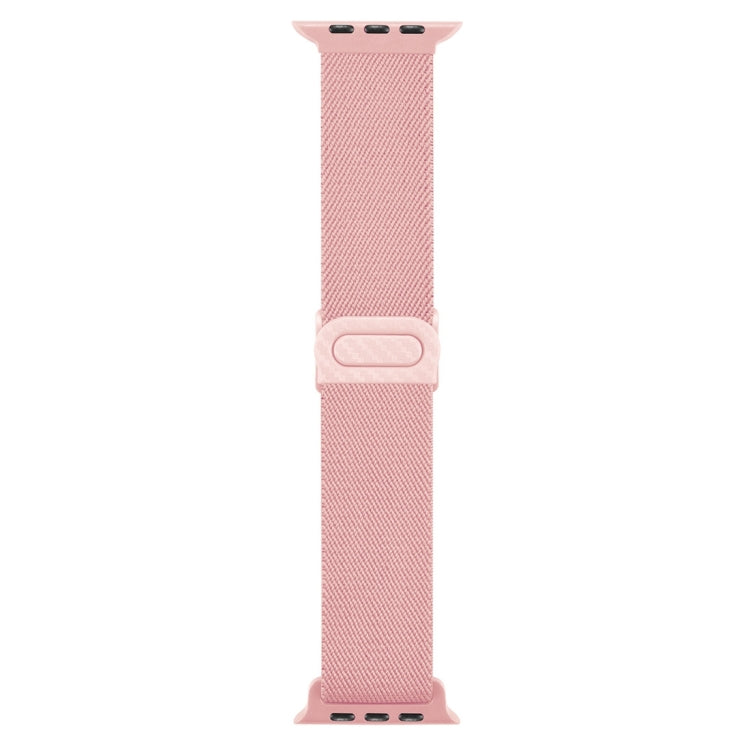 Carbon Fiber Texture Snap Buckle Nylon Watch Band, For Apple Watch Series 7 41mm, For Apple Watch Series 7 45mm, For Apple Watch SE 40mm, For Apple Watch SE 44mm, For Apple Watch Series 6 40mm, For Apple Watch Series 6 44mm