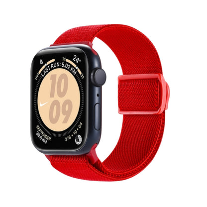 Carbon Fiber Texture Snap Buckle Nylon Watch Band, For Apple Watch Series 7 41mm, For Apple Watch Series 7 45mm, For Apple Watch SE 40mm, For Apple Watch SE 44mm, For Apple Watch Series 6 40mm, For Apple Watch Series 6 44mm