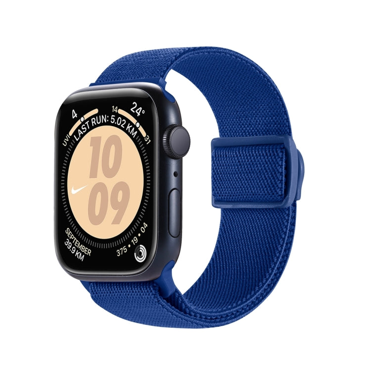 Carbon Fiber Texture Snap Buckle Nylon Watch Band, For Apple Watch Series 7 41mm, For Apple Watch Series 7 45mm, For Apple Watch SE 40mm, For Apple Watch SE 44mm, For Apple Watch Series 6 40mm, For Apple Watch Series 6 44mm