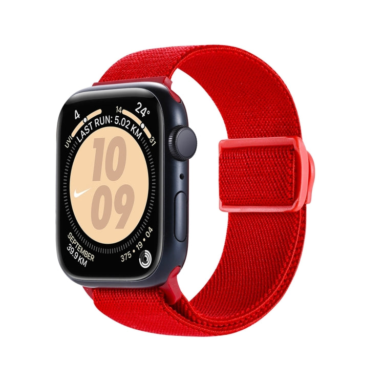 Carbon Fiber Texture Snap Buckle Nylon Watch Band, For Apple Watch Series 7 41mm, For Apple Watch Series 7 45mm, For Apple Watch SE 40mm, For Apple Watch SE 44mm, For Apple Watch Series 6 40mm, For Apple Watch Series 6 44mm