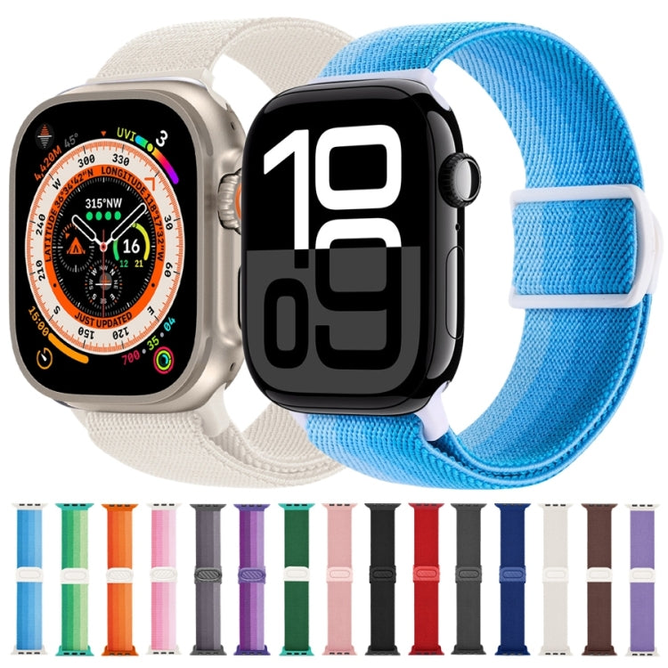 Carbon Fiber Texture Snap Buckle Nylon Watch Band, For Apple Watch Series 7 41mm, For Apple Watch Series 7 45mm, For Apple Watch SE 40mm, For Apple Watch SE 44mm, For Apple Watch Series 6 40mm, For Apple Watch Series 6 44mm