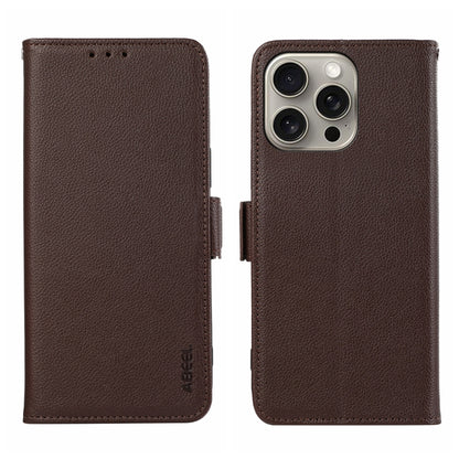 ABEEL Side-Magnetic Litchi Pattern Leather RFID Phone Case, For iPhone 18 Pro / 17 Pro, For iPhone 18 Pro Max/17 Pro Max, For iPhone 17 Air, For iPhone 15 Pro Max, For iPhone 15 Pro, For iPhone 15 Plus, For iPhone 15, For iPhone 14 Plus, For iPhone 14 ...