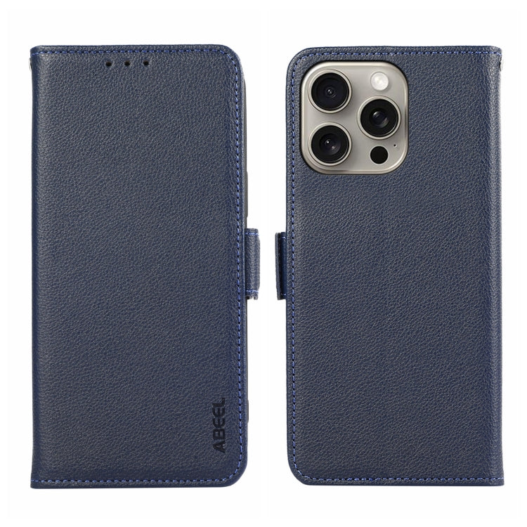 ABEEL Side-Magnetic Litchi Pattern Leather RFID Phone Case, For iPhone 18 Pro / 17 Pro, For iPhone 18 Pro Max/17 Pro Max, For iPhone 17 Air, For iPhone 15 Pro Max, For iPhone 15 Pro, For iPhone 15 Plus, For iPhone 15, For iPhone 14 Plus, For iPhone 14 ...