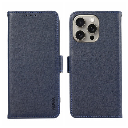 ABEEL Side-Magnetic Litchi Pattern Leather RFID Phone Case, For iPhone 18 Pro / 17 Pro, For iPhone 18 Pro Max/17 Pro Max, For iPhone 17 Air, For iPhone 15 Pro Max, For iPhone 15 Pro, For iPhone 15 Plus, For iPhone 15, For iPhone 14 Plus, For iPhone 14 ...