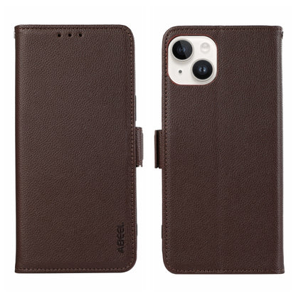 ABEEL Side-Magnetic Litchi Pattern Leather RFID Phone Case