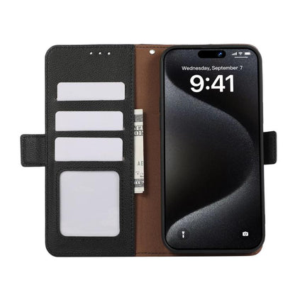 ABEEL Side-Magnetic Litchi Pattern Leather RFID Phone Case, For iPhone 18 Pro / 17 Pro, For iPhone 18 Pro Max/17 Pro Max, For iPhone 17 Air, For iPhone 15 Pro Max, For iPhone 15 Pro, For iPhone 15 Plus, For iPhone 15, For iPhone 14 Plus, For iPhone 14 ...