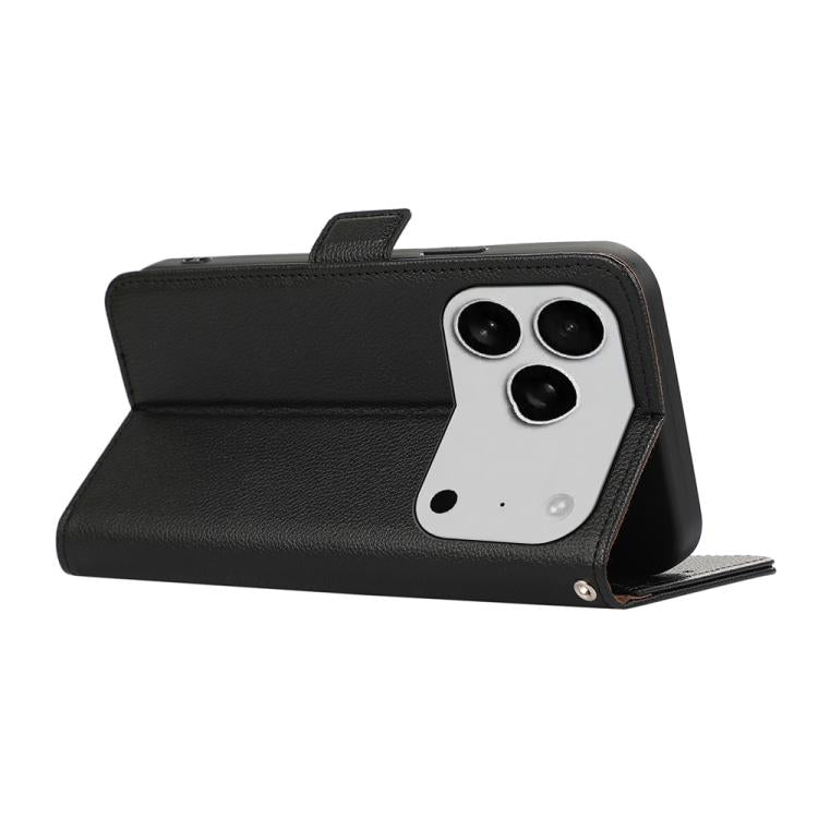 ABEEL Side-Magnetic Litchi Pattern Leather RFID Phone Case, For iPhone 18 Pro / 17 Pro, For iPhone 18 Pro Max/17 Pro Max, For iPhone 17 Air, For iPhone 15 Pro Max, For iPhone 15 Pro, For iPhone 15 Plus, For iPhone 15, For iPhone 14 Plus, For iPhone 14 ...